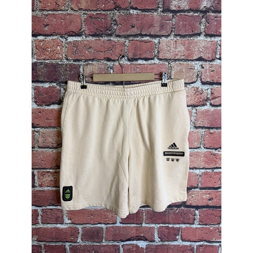 Adidas x Transformers Mens Ivory Athletic Cotton Shorts Size 2XL w/ Drawstring
